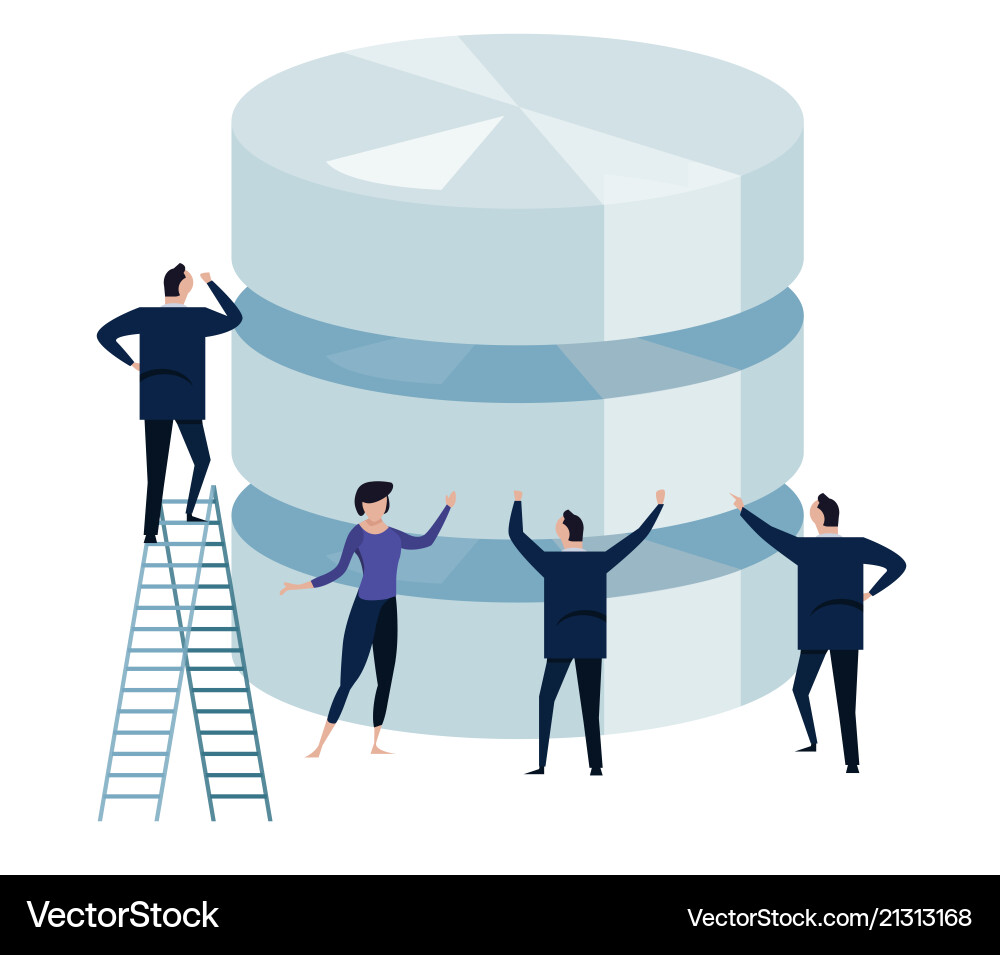 Big data concept of managing large database Big data concept of managing large database vector image