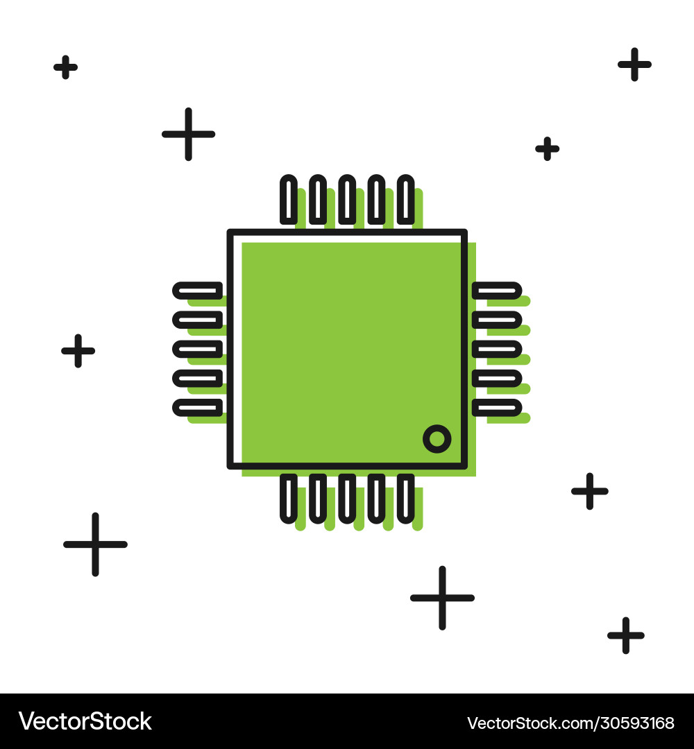 Black computer processor with microcircuits cpu Black computer processor with microcircuits cpu vector image