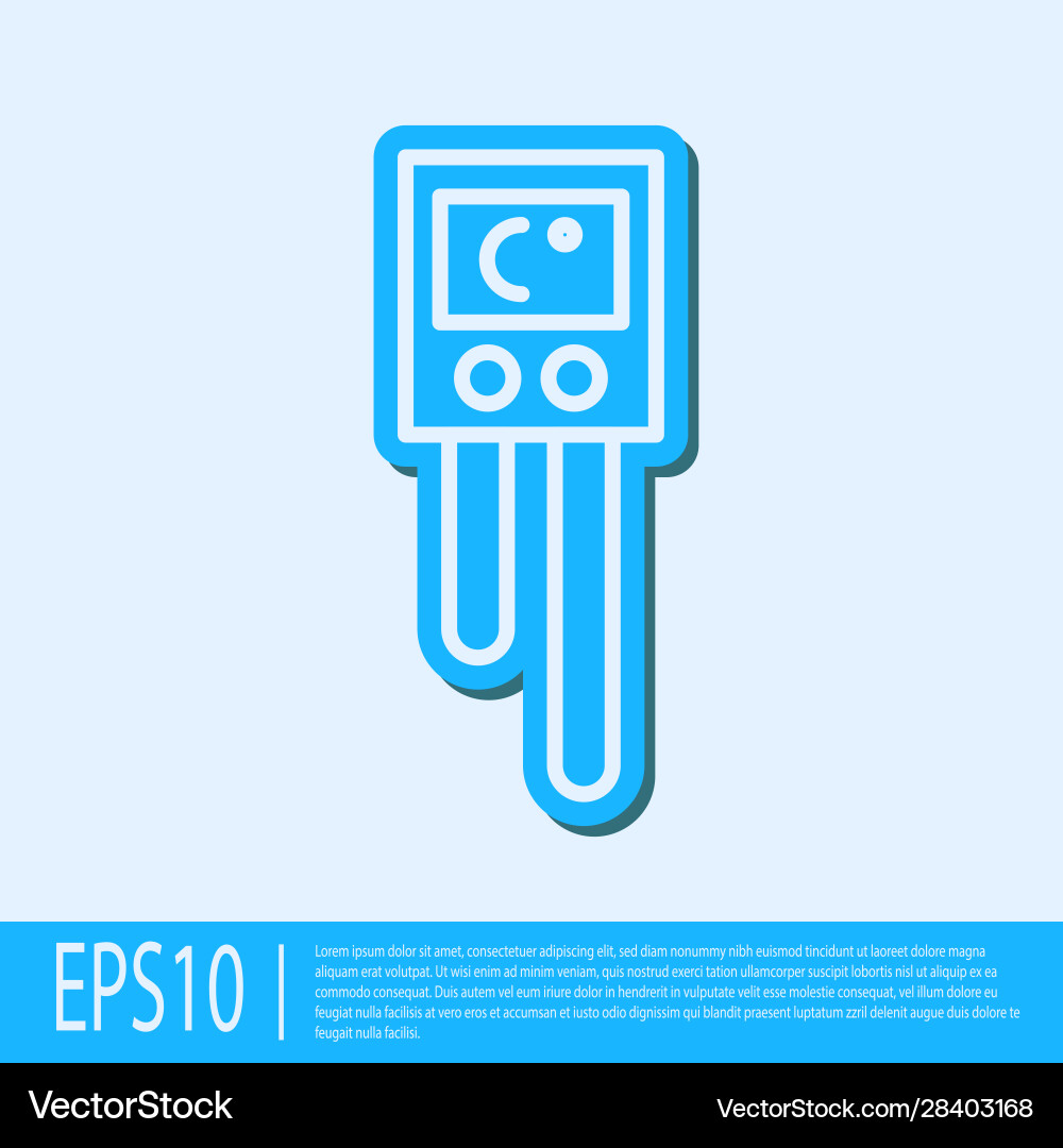 Blue line temperature and humidity sensor icon Blue line temperature and humidity sensor icon vector image