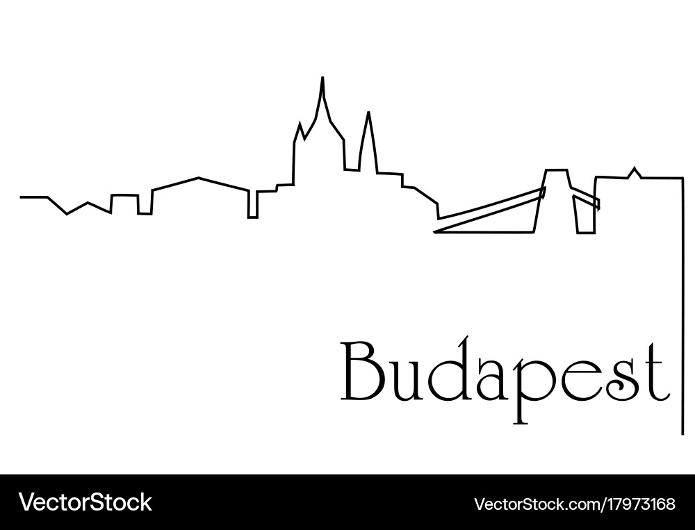 Budapest city one line drawing background Vector Image