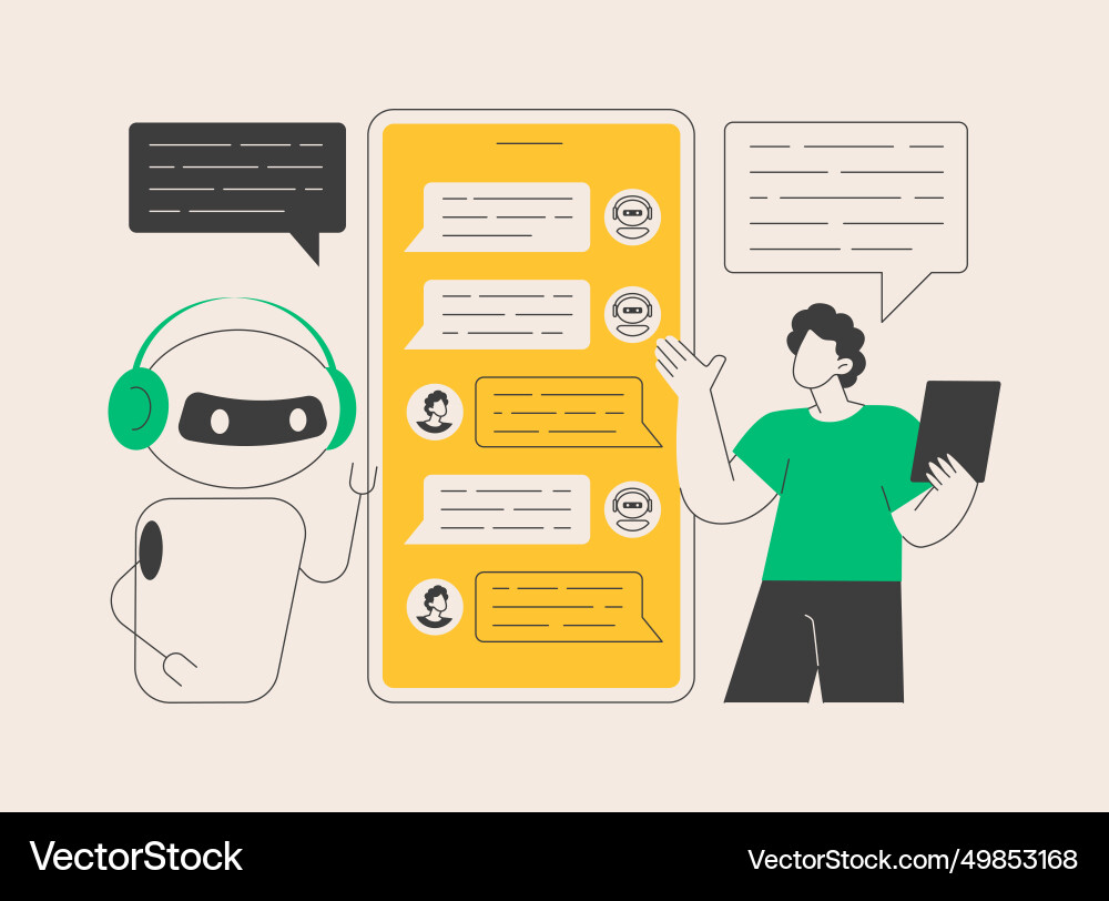 Chatbot virtual assistant abstract concept Chatbot virtual assistant abstract concept vector image