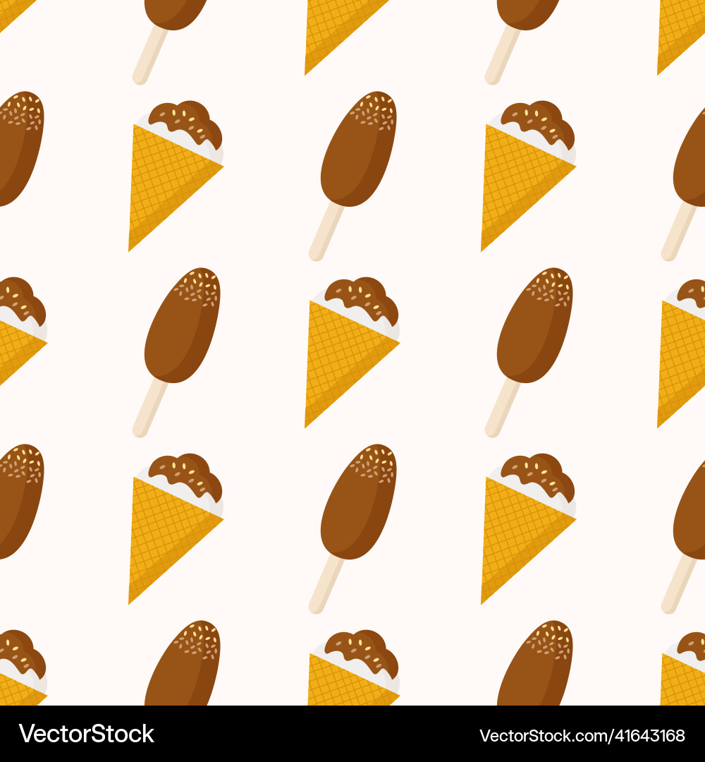 Chocolate popsicle and cone pattern for cafe web Chocolate popsicle and cone pattern for cafe web vector image