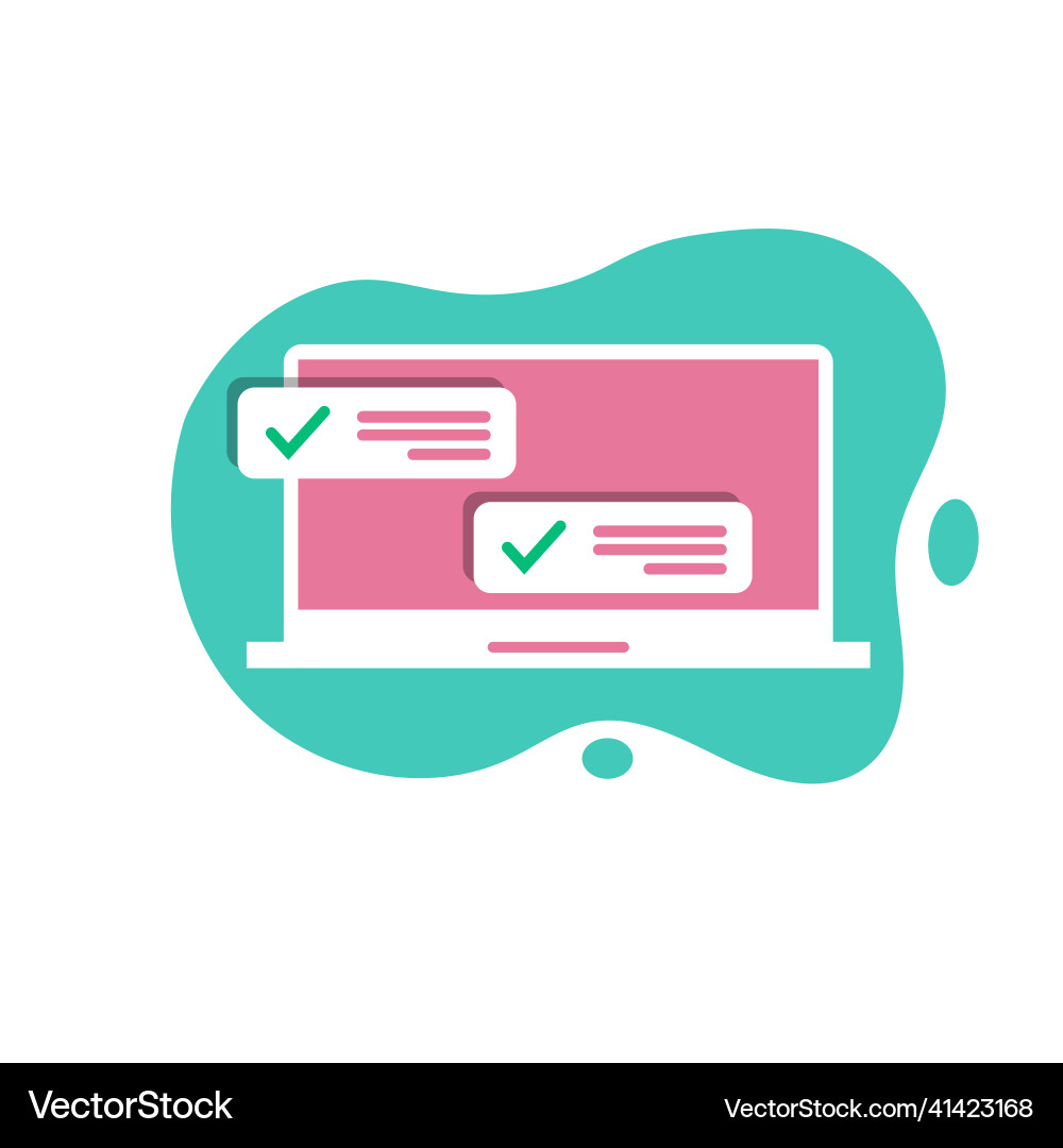 Computer with notifications business concept Computer with notifications business concept vector image