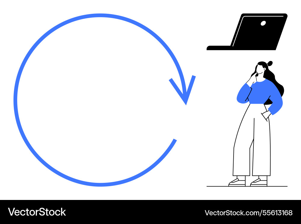 Continuous learning infinitely looping arrow next Continuous learning infinitely looping arrow next vector image