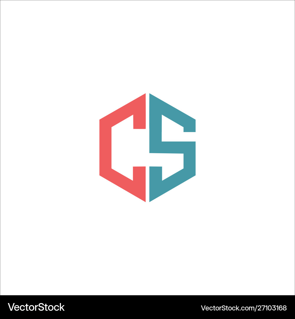 Cs and sc creative initial based letter vector image