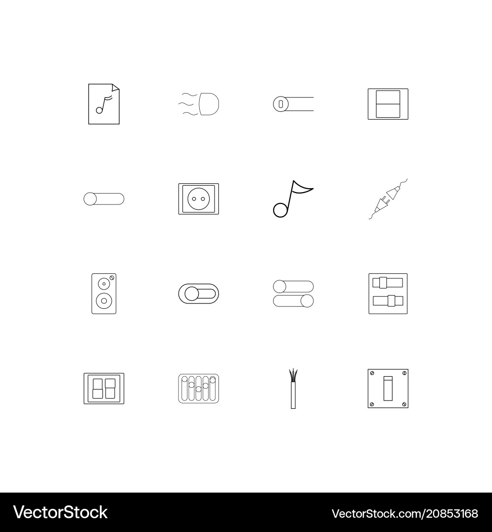 Electrical linear thin icons set outlined simple vector image