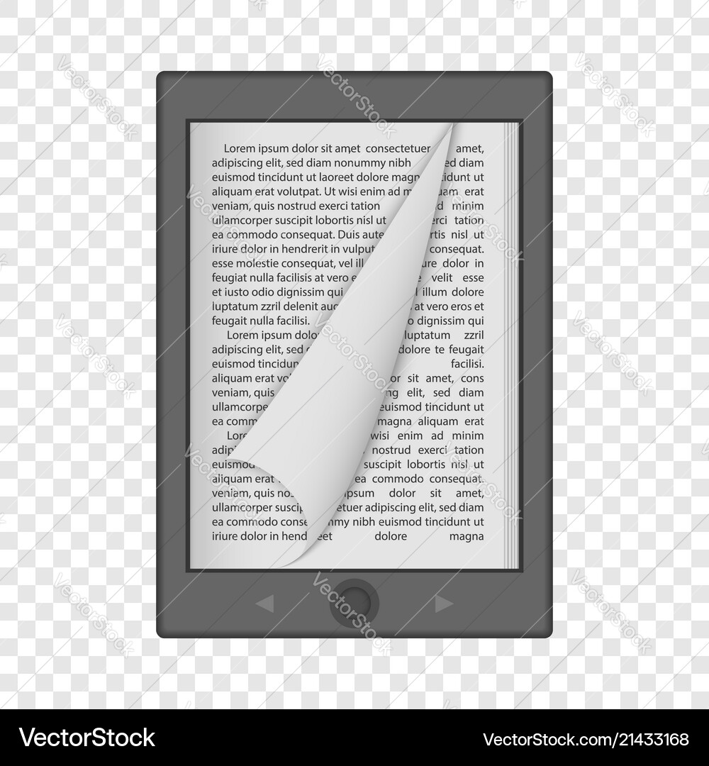 Ereader mockup realistic style Ereader mockup realistic style vector image