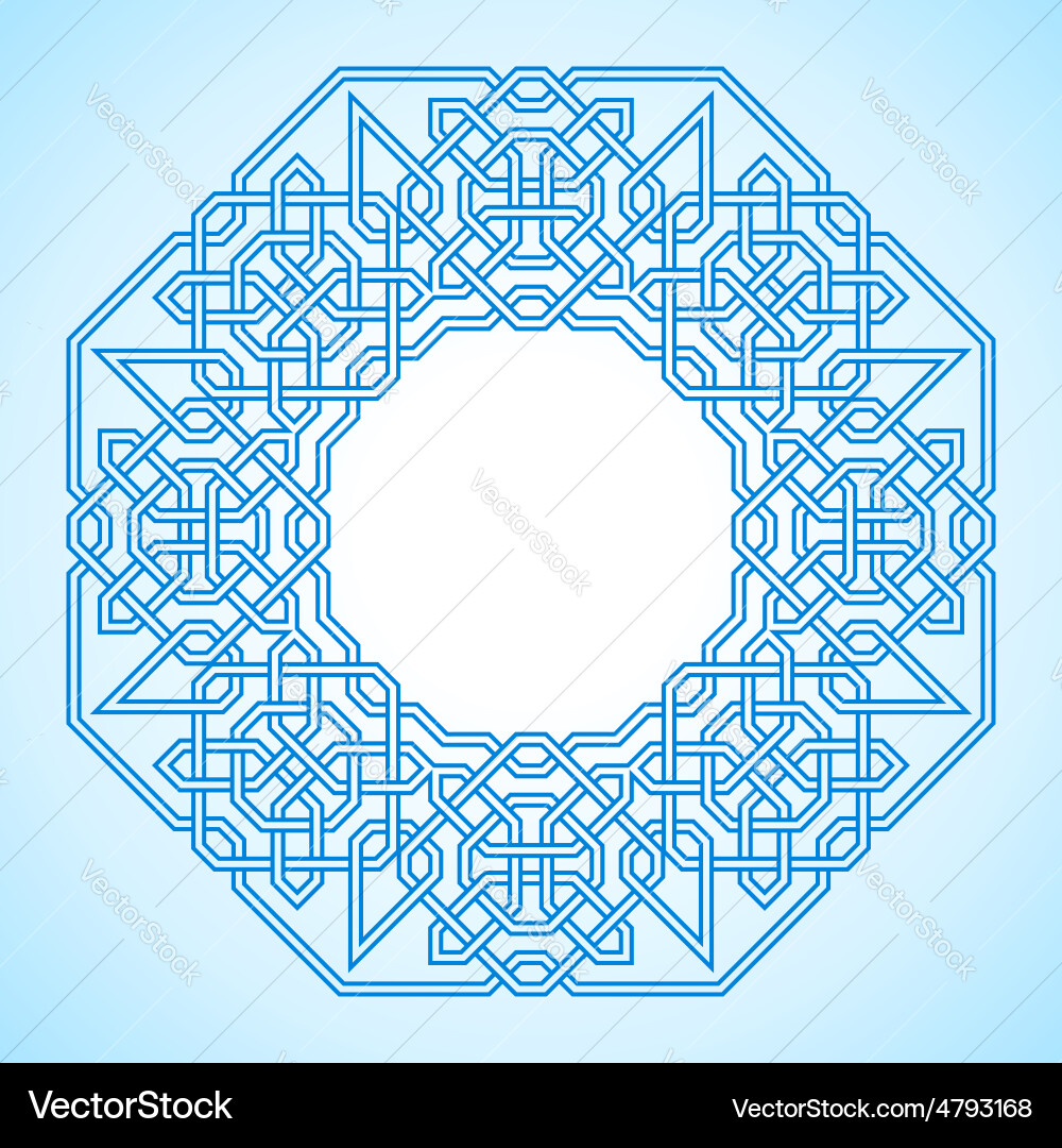 Frame with tangled arabic pattern vector image