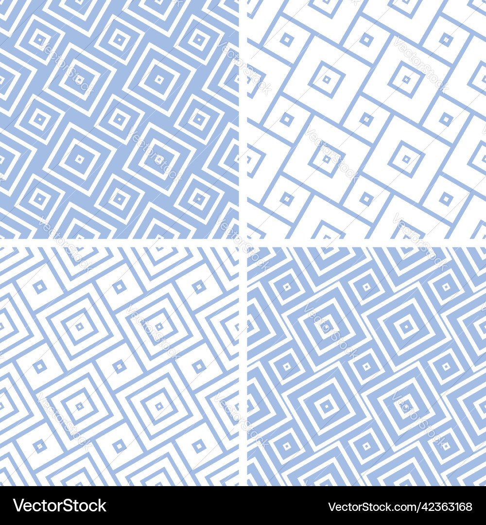 Geometric Checked Pattern Set vector image