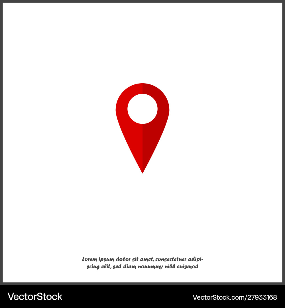Image positioning on map mark icon red Vector Image