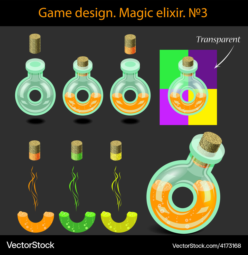 Magic elixir in different Vector Image