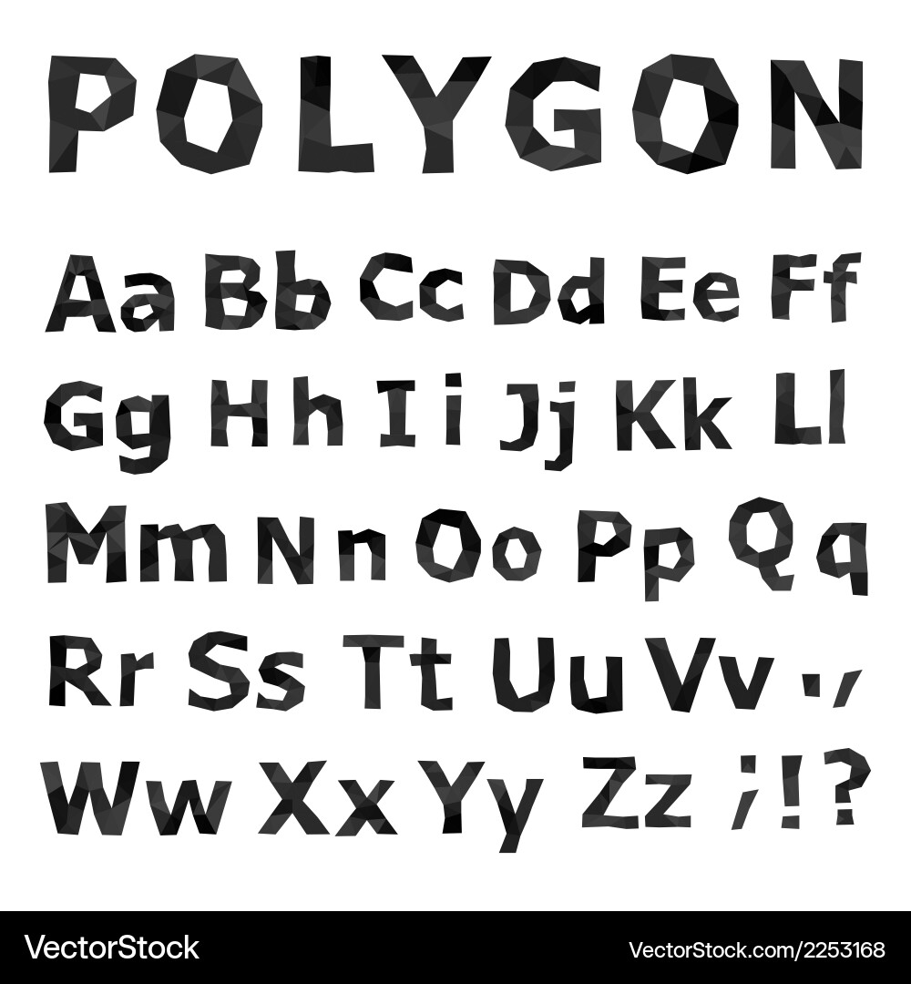 Polygonal Letter Font Set vector image
