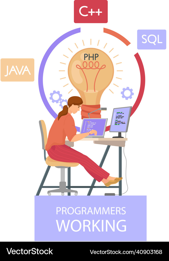 Programmierer Engineering und Codierung Programmierer Engineering und Codierung vektorbild