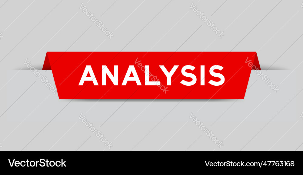Red color inserted label with word analysis Vector Image