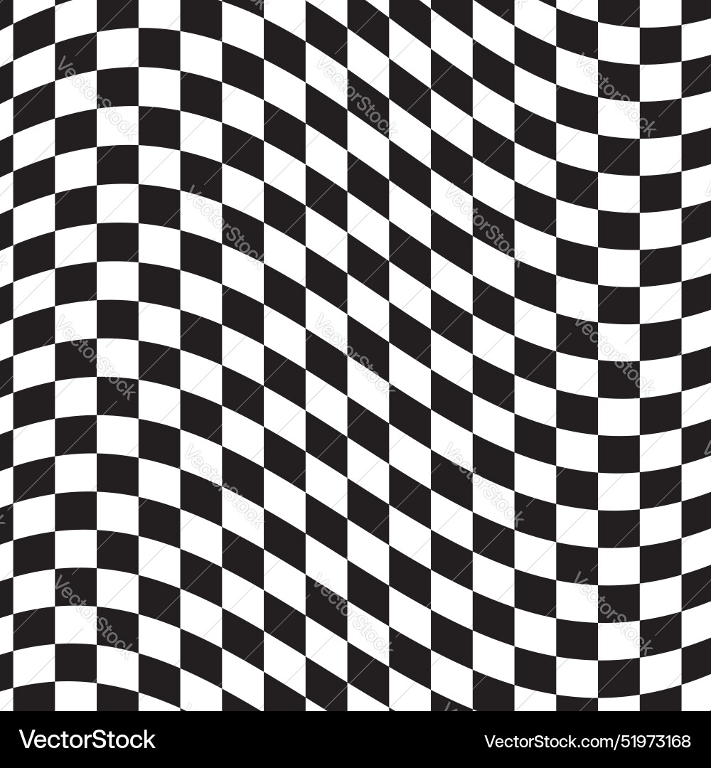 Retro distorted checkered background vector image