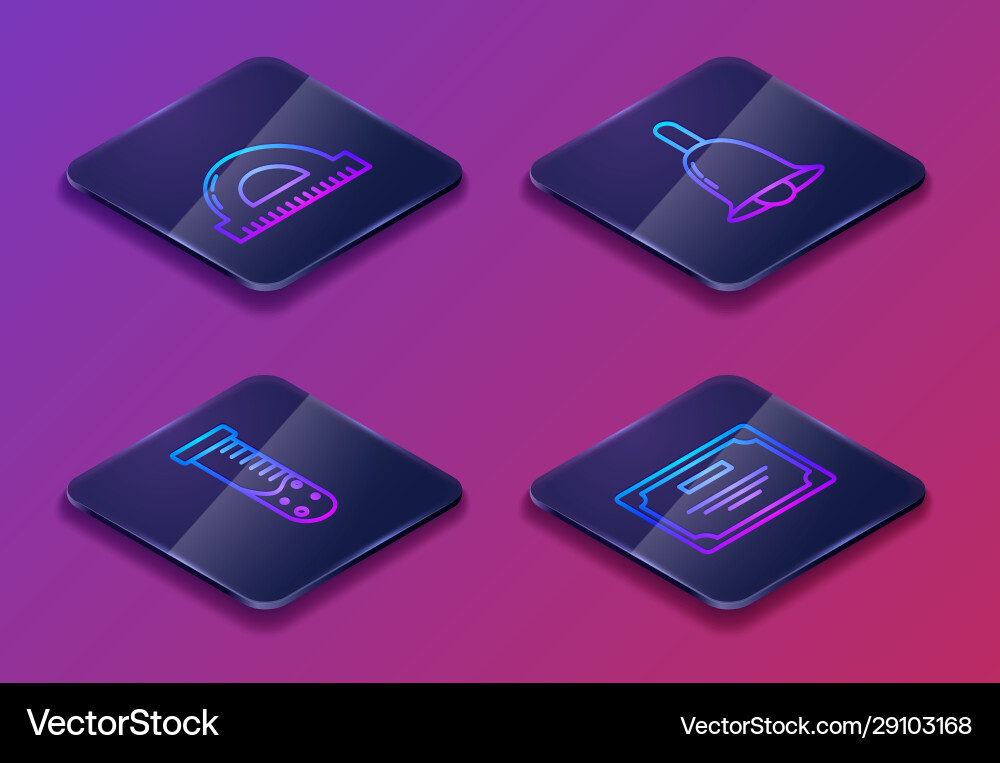 Set isometric line protractor grid for measuring vector image