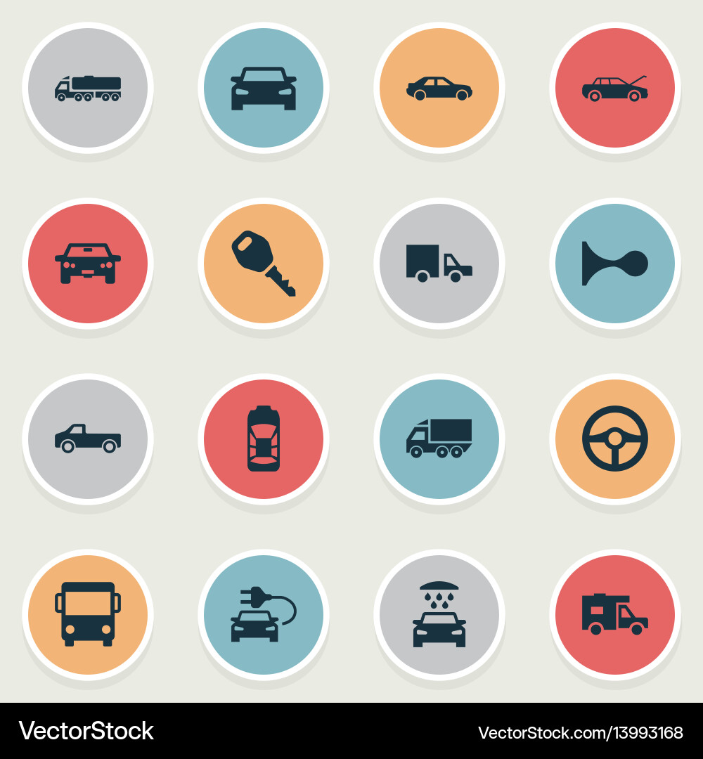 Set of simple automobile icons Set of simple automobile icons vector image
