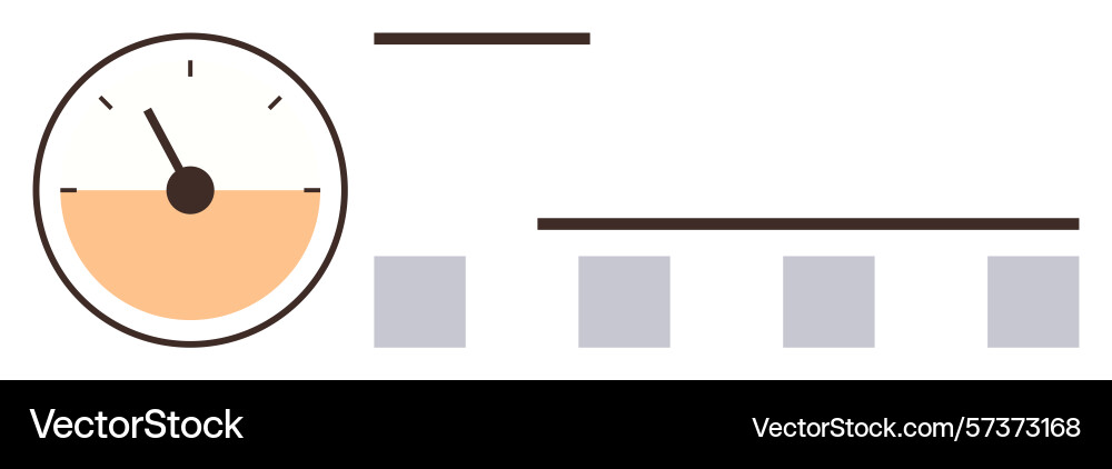 Speedometer and progress bar with square steps Speedometer and progress bar with square steps vector image