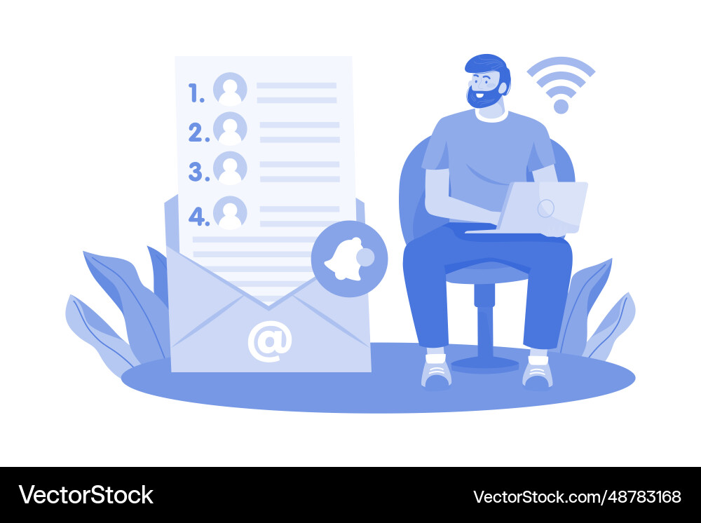Users create and manage contact lists Users create and manage contact lists Vector Image