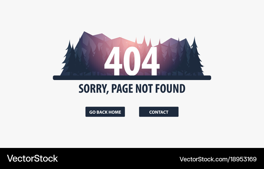 404 error page not found ui ux template vector image