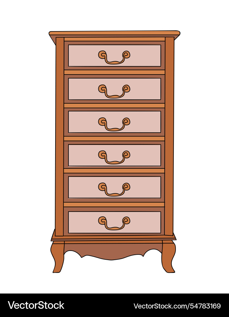 Antique cabinet sideboard or chest of drawers Antique cabinet sideboard or chest of drawers vector image