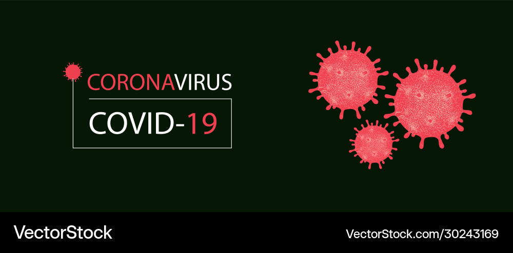 Banner with viral cells coronavirus Banner with viral cells coronavirus vector image