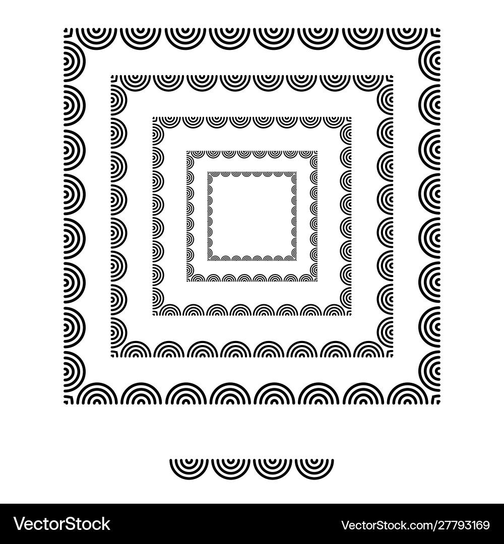 Brushs patterns in a square line black shape Brushs patterns in a square line black shape vector image