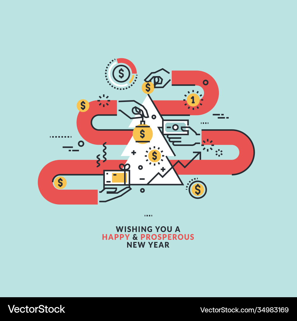 Business new year greeting card vector image