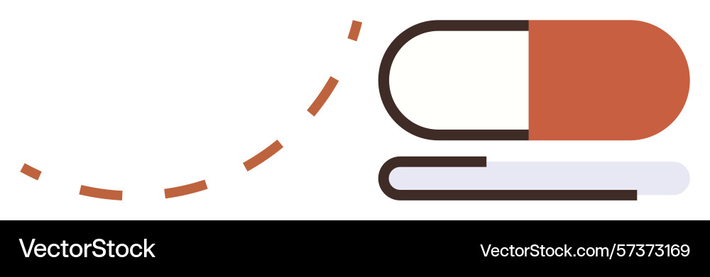 Capsule and open book representing knowledge Vector Image