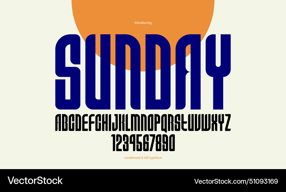 Condensed simple sans serif elegant display font Condensed simple sans serif elegant display font vector image