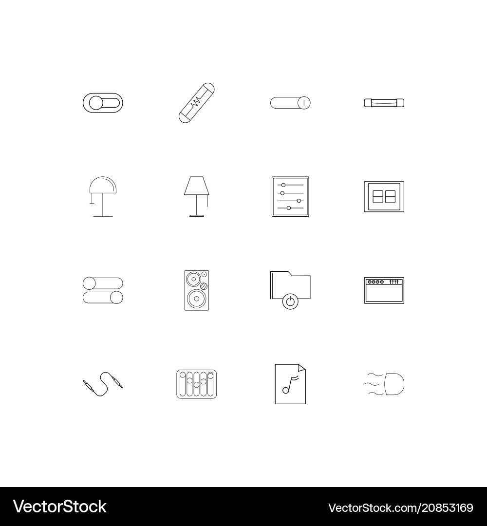 Electrical linear thin icons set outlined simple vector image