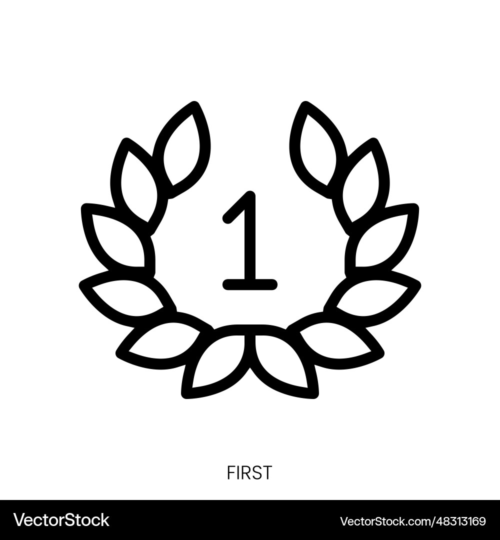 First icon line art style design isolated First icon line art style design isolated vector image