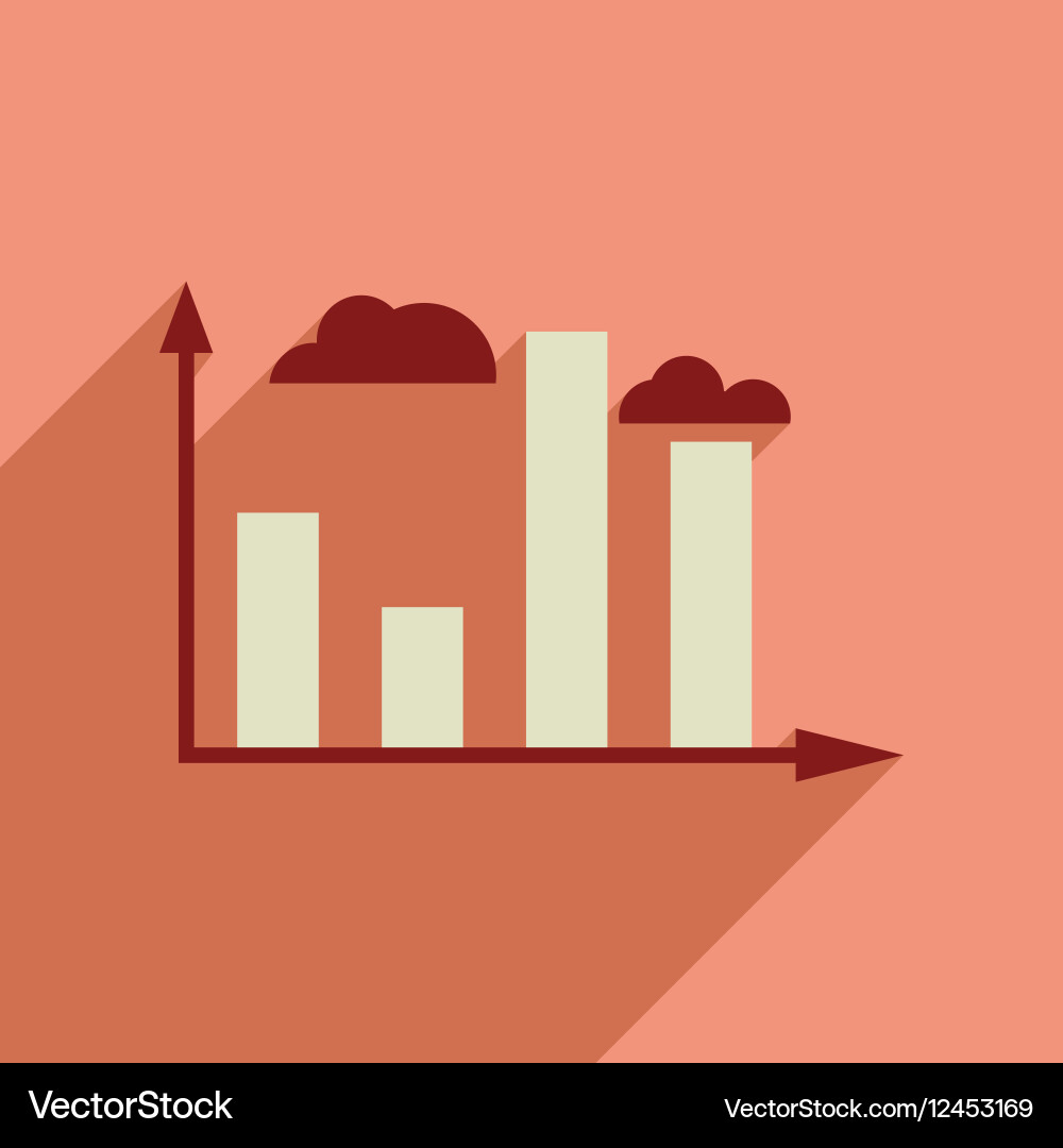Flat web icon with long shadow graph vector image