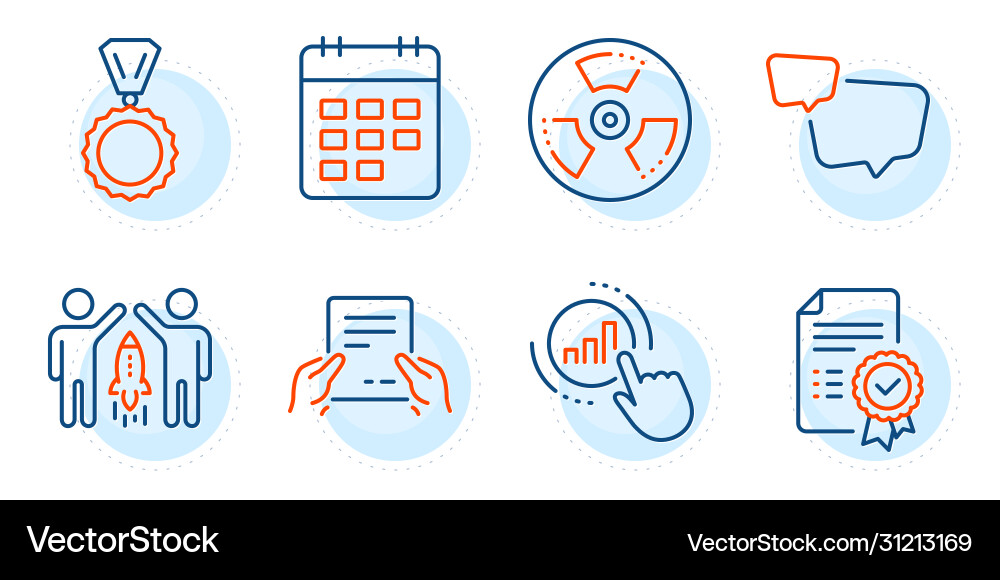 Graph chart certificate and receive file icons Graph chart certificate and receive file icons vector image