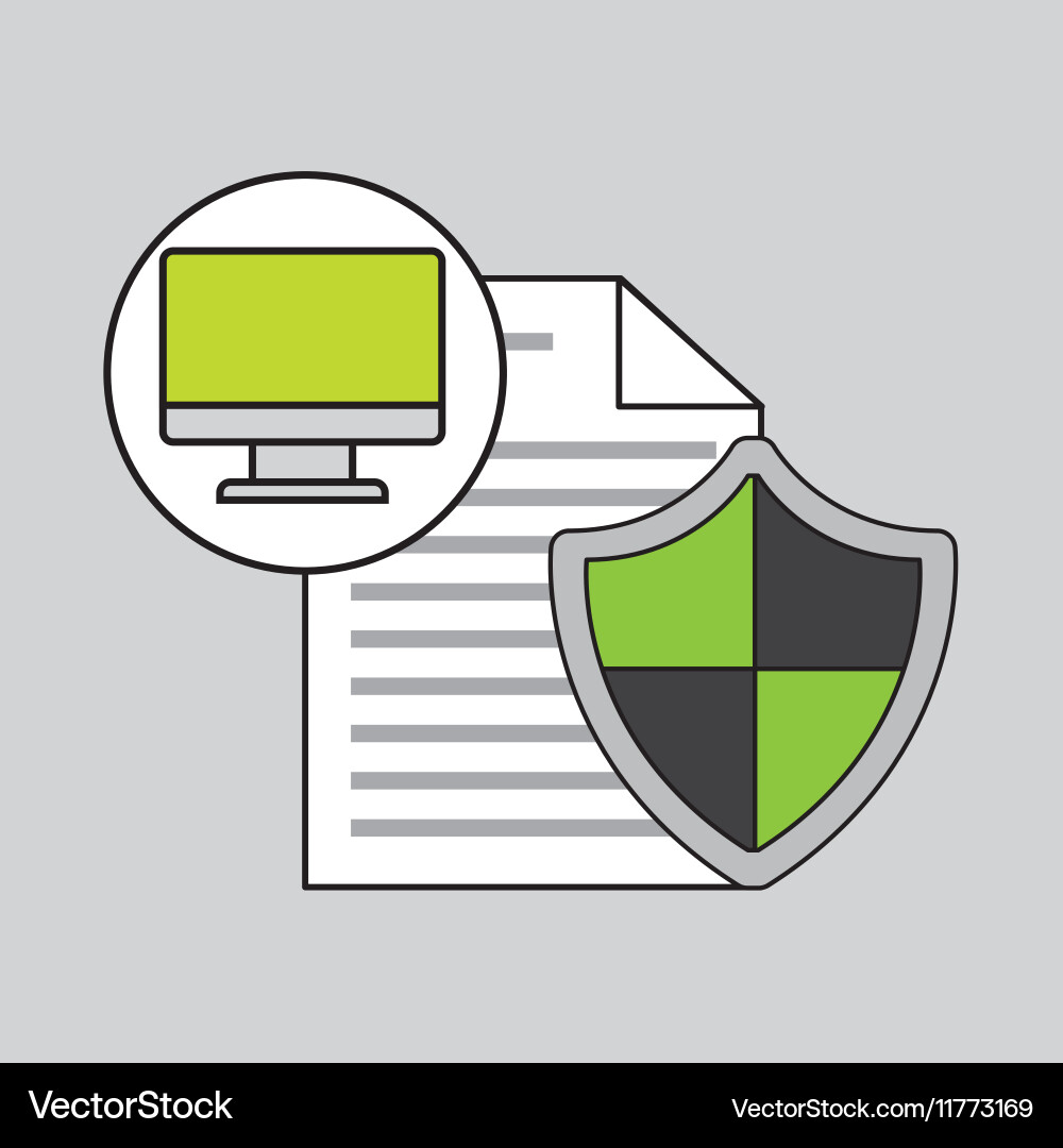 Internet security document computer protection vector image