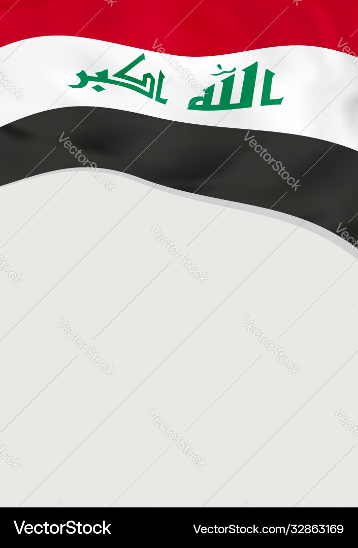 Leaflet design with flag iraq template Vector Image