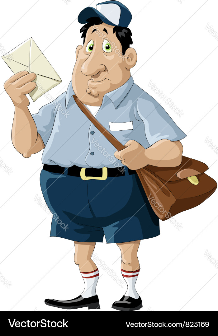 Postman Delivering Mail Vector Image