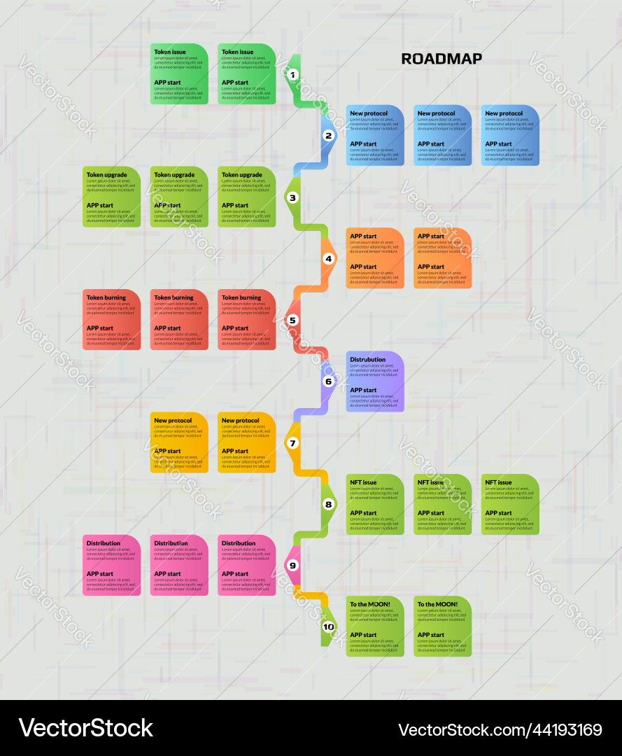 Roadmap with colorful copy space on light Roadmap with colorful copy space on light vector image