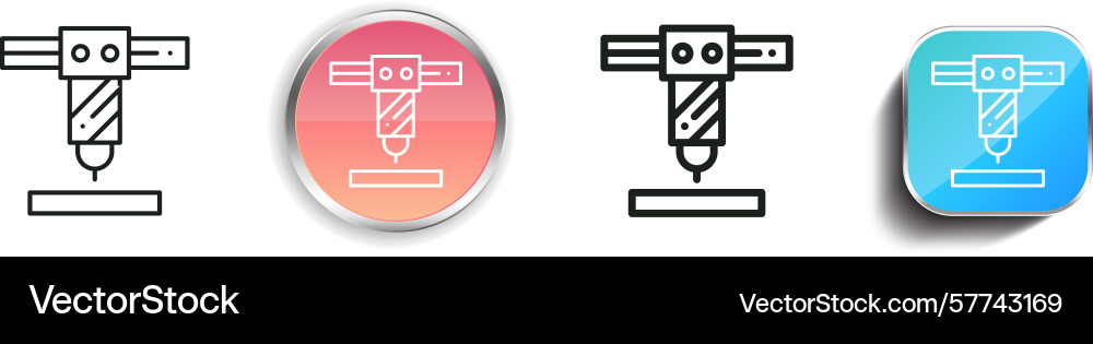 Robot arm icon thin linear regular and button Robot arm icon thin linear regular and button vector image