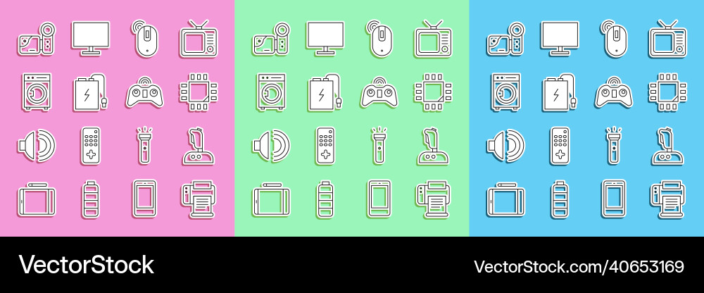 Set line printer joystick for arcade machine Vector Image