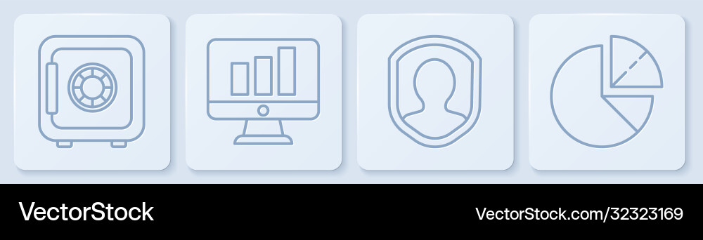 Set line safe user protection monitor with graph Set line safe user protection monitor with graph vector image