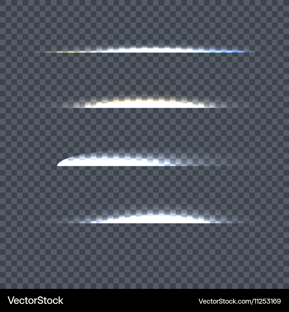 Set of light line on transparent background Vector Image