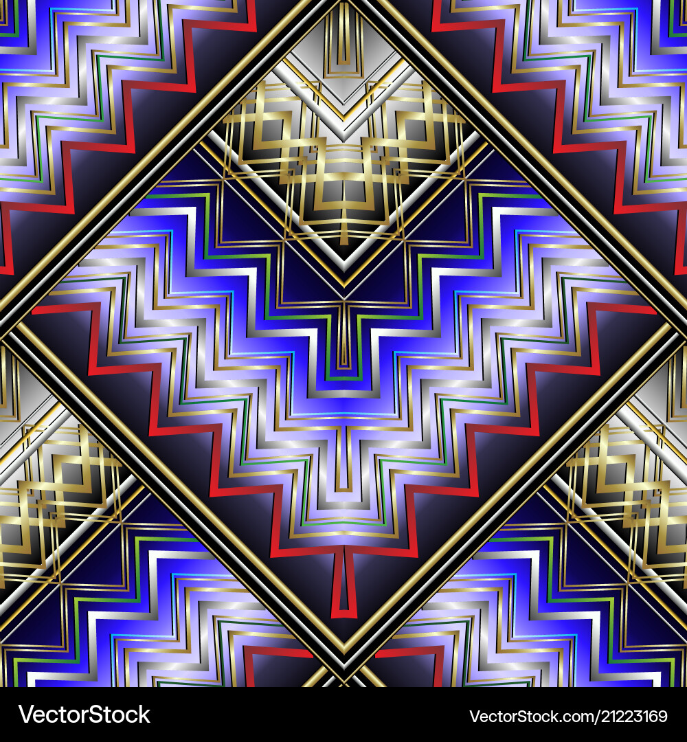 Zigzag striped 3d seamless pattern Zigzag striped 3d seamless pattern vector image