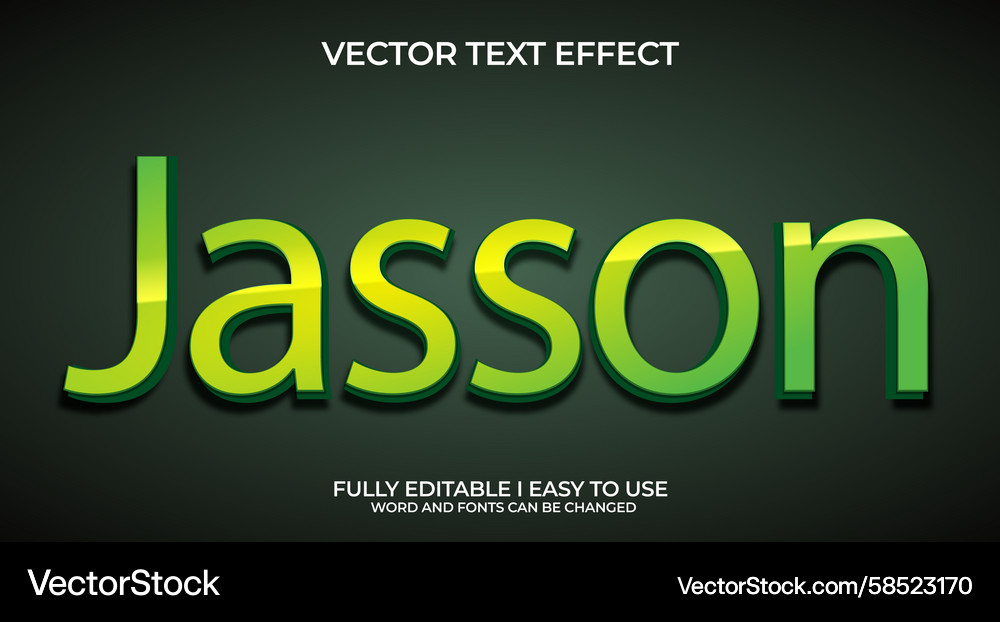 3D Text Effect - Modern & Bold Vector Image