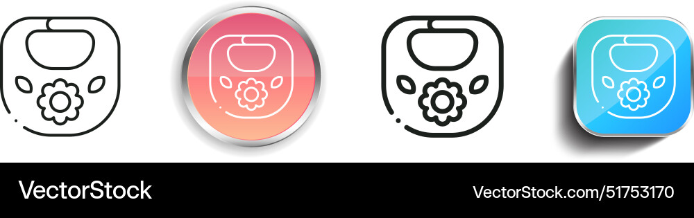 Bib icon thin linear regular and button style vector image