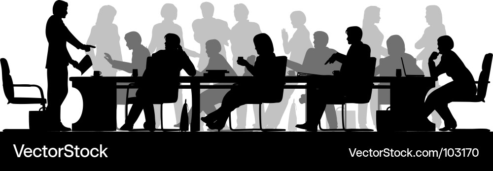 Business Meeting Silhouette vector image