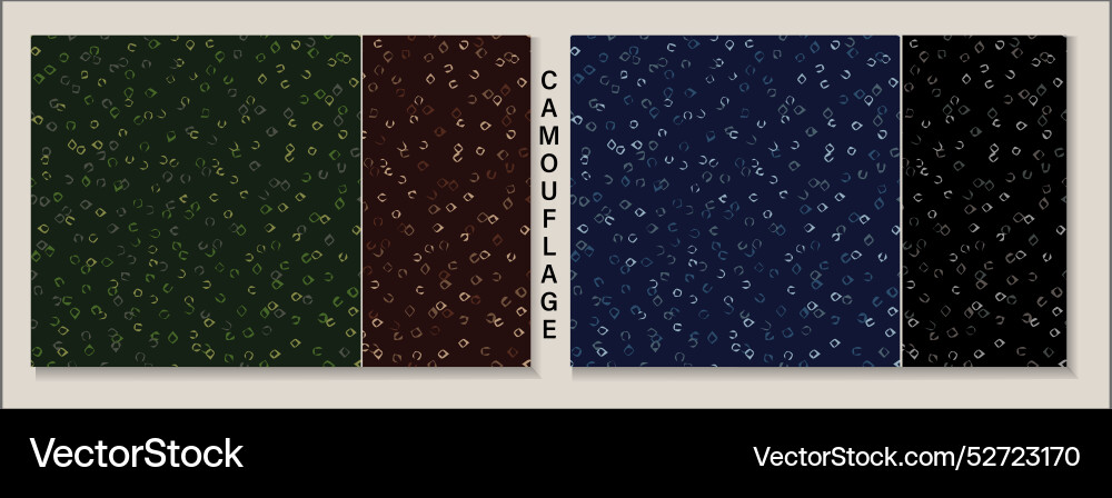 Camo patterns with scattered small abstract shapes vector image