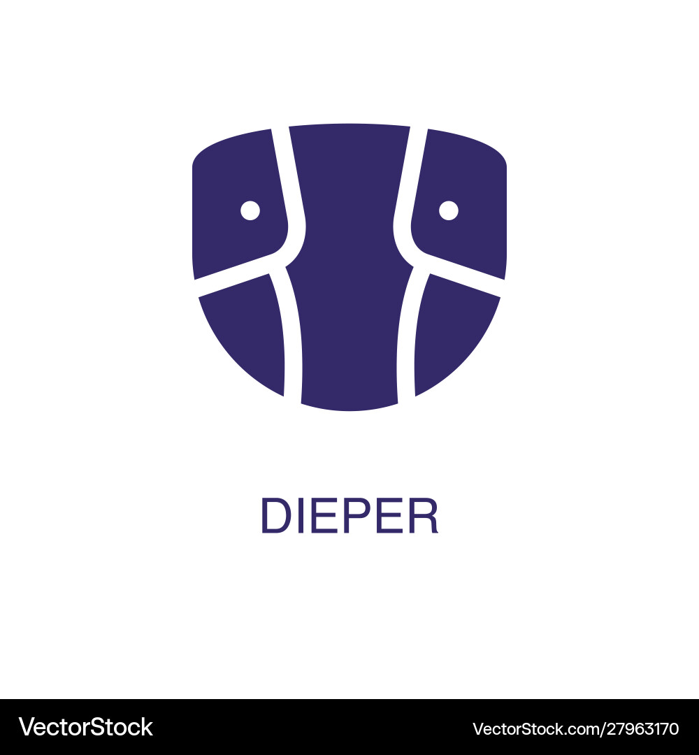 Diaper element in flat simple style on white Vector Image