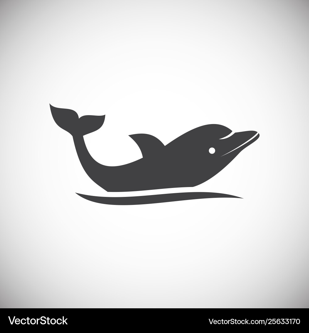 Dolphin icon on background for graphic and web Dolphin icon on background for graphic and web Vector Image