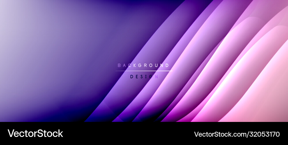 Fluid gradient waves with shadow lines and glowing Vector Image